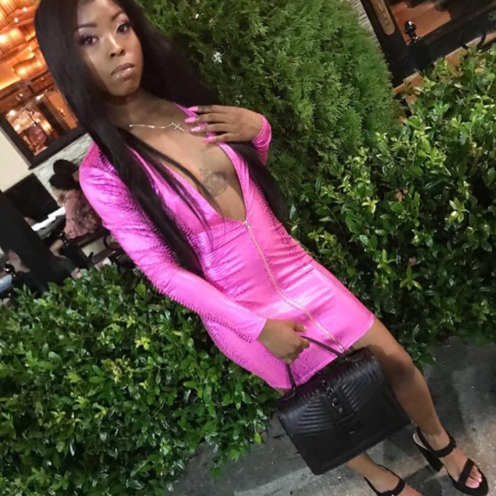Pink Snakeskin Dress
